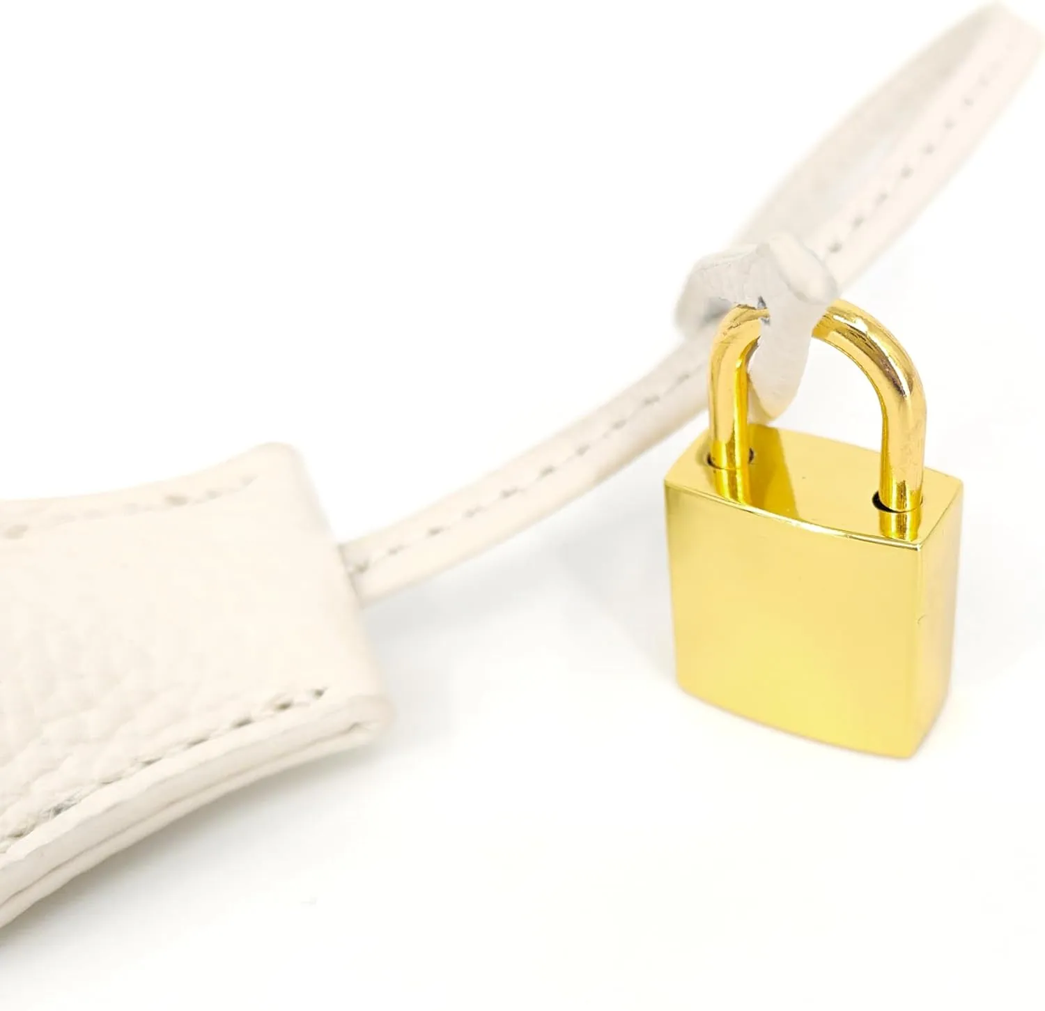 Genuine Leather Key Clochette Bag Charm, Bell Key Holder, Purse Keychain, Handbag Accessories Replacement, w/Padlock