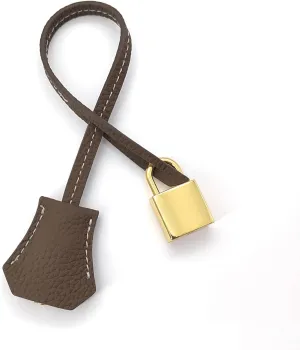 Genuine Leather Key Clochette Bag Charm, Bell Key Holder, Purse Keychain, Handbag Accessories Replacement, w/Padlock