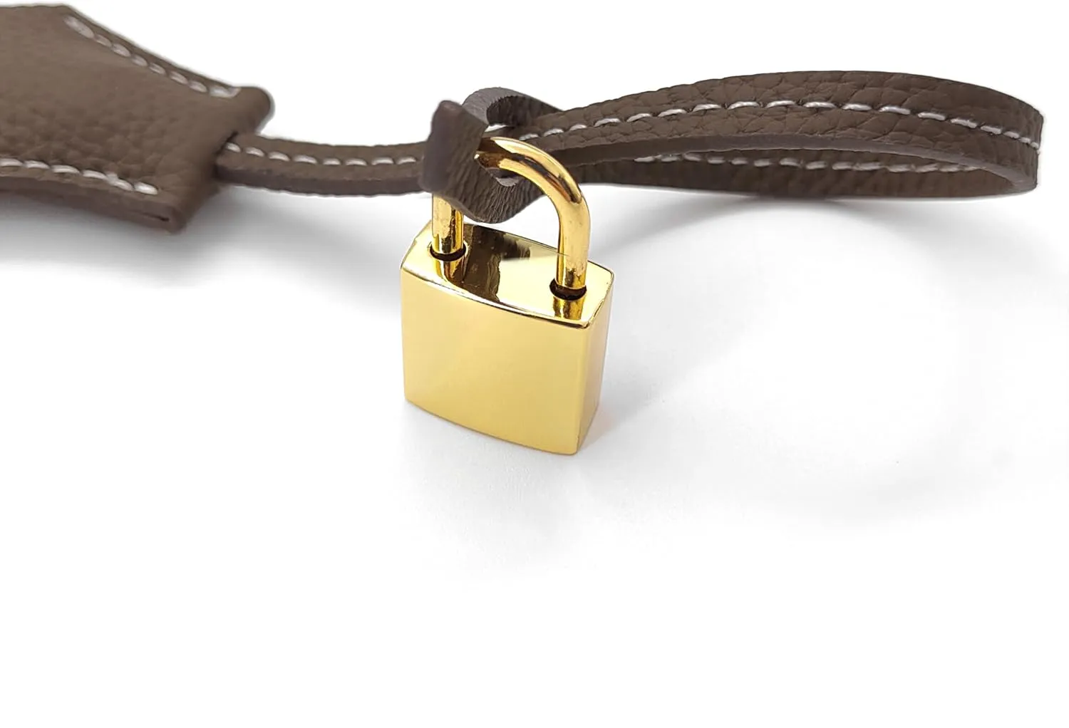 Genuine Leather Key Clochette Bag Charm, Bell Key Holder, Purse Keychain, Handbag Accessories Replacement, w/Padlock