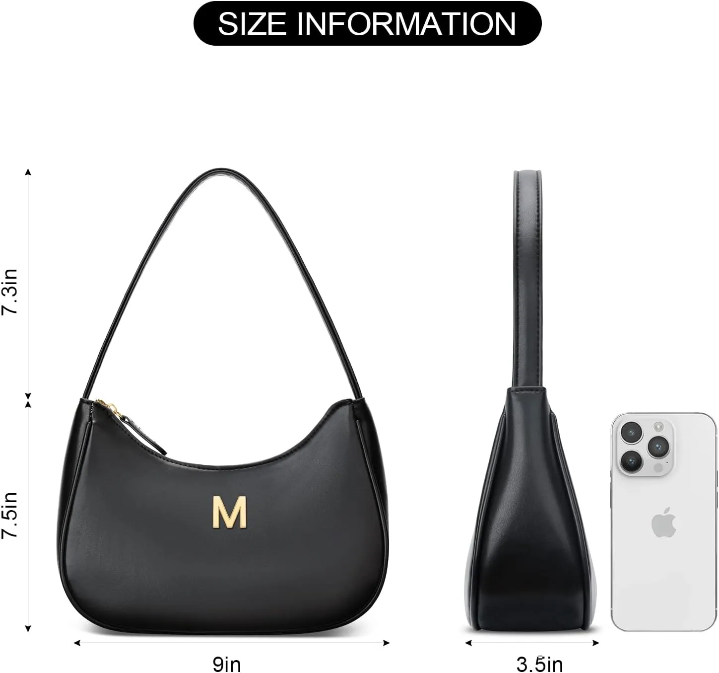 Gift for Women Shoulder Bag Clutch Tote HandBags Purses for Women with Gold Initials