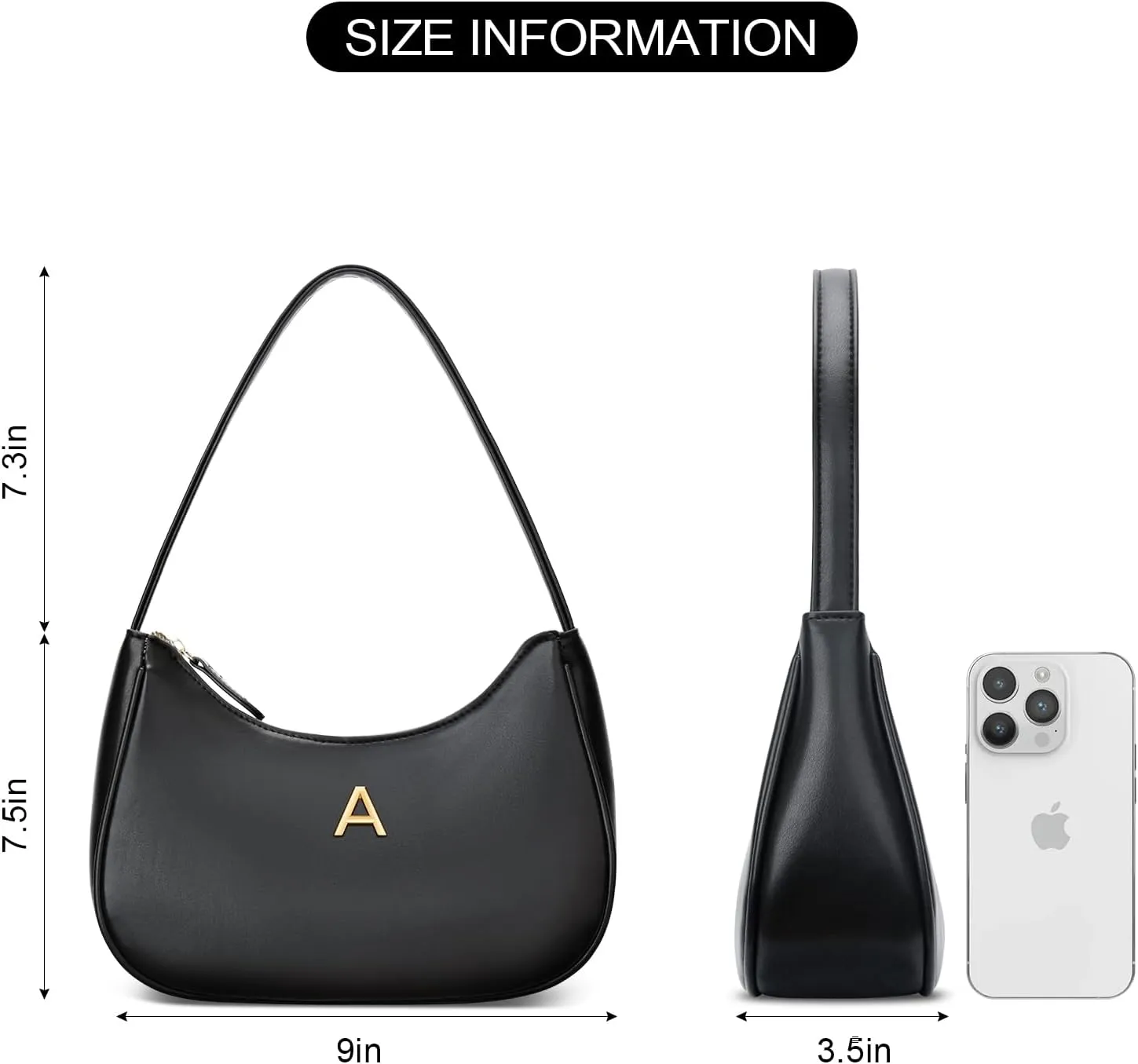 Gift for Women Shoulder Bag Clutch Tote HandBags Purses for Women with Gold Initials
