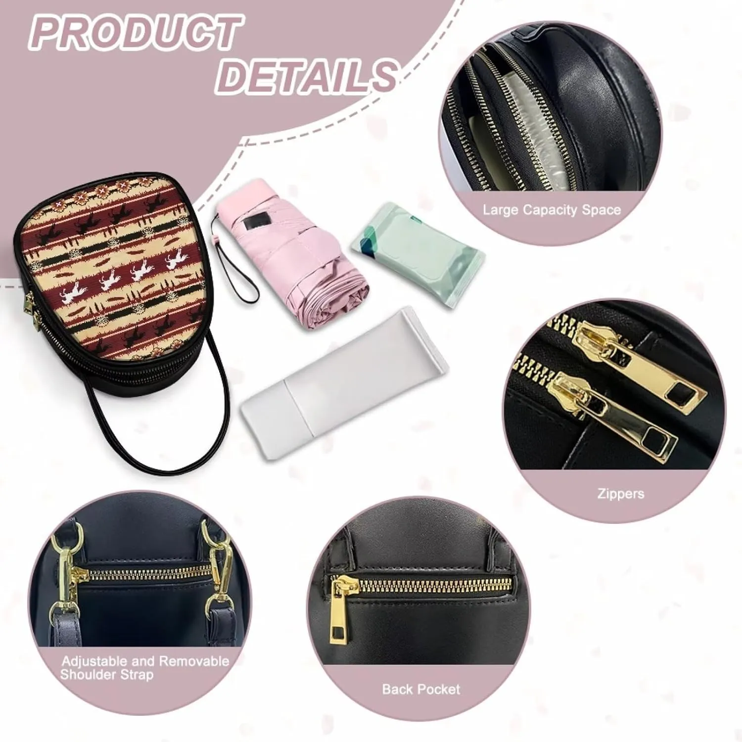GIFTPUZZ Soft Leather Crossbody Purse for Women Small Cell Phone Bag with Top Handle Adjustable Strap and 3 Pockets