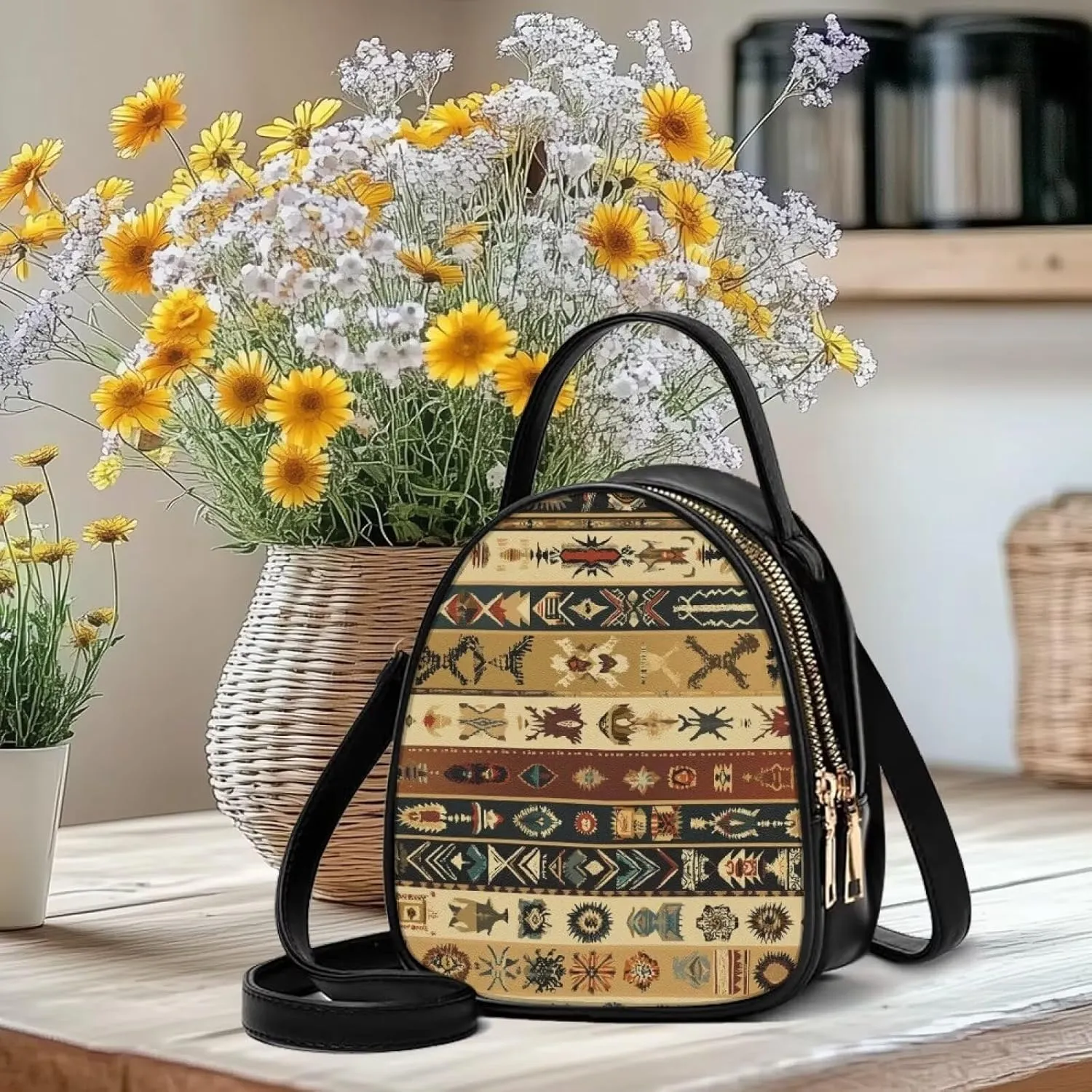 GIFTPUZZ Soft Leather Crossbody Purse for Women Small Cell Phone Bag with Top Handle Adjustable Strap and 3 Pockets
