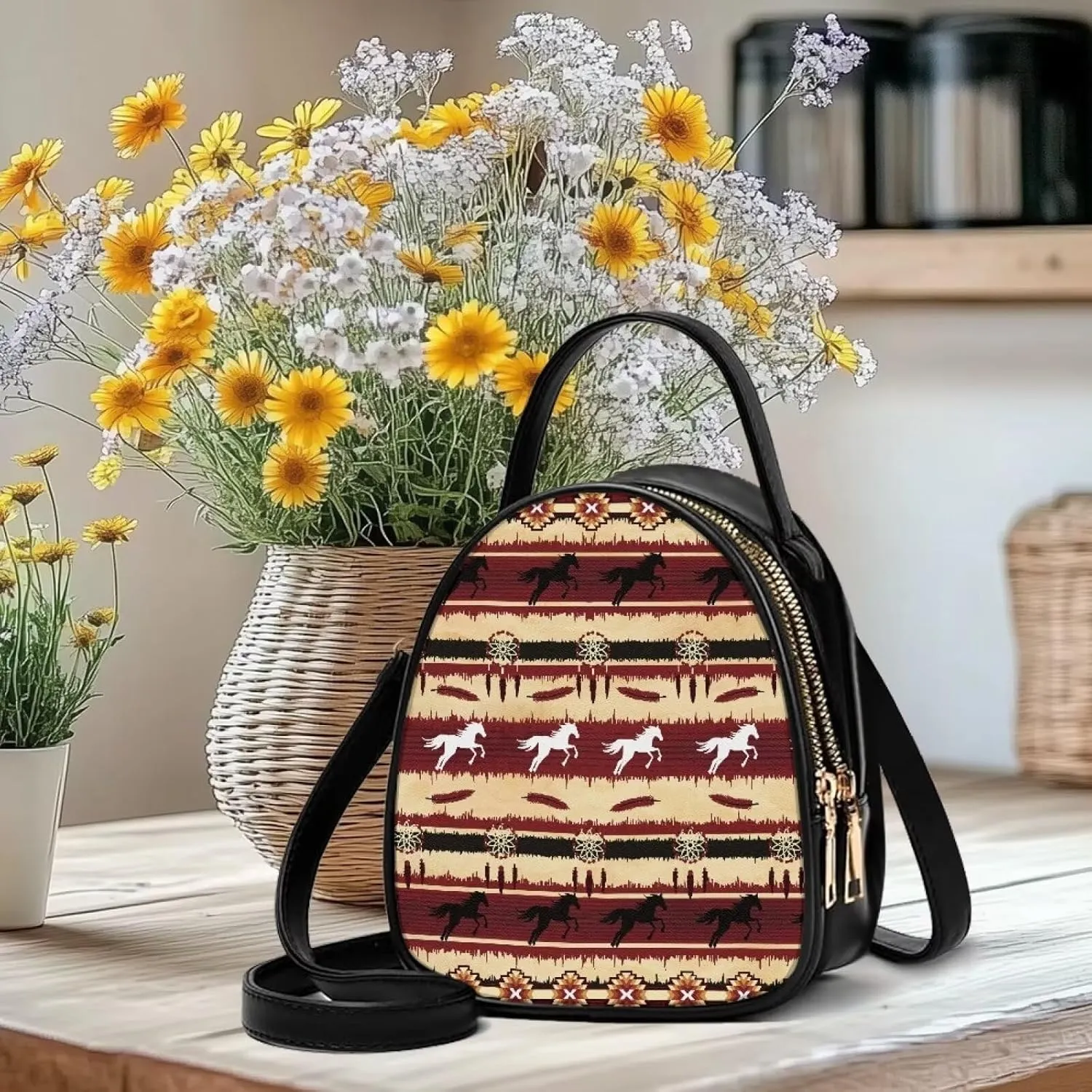 GIFTPUZZ Soft Leather Crossbody Purse for Women Small Cell Phone Bag with Top Handle Adjustable Strap and 3 Pockets