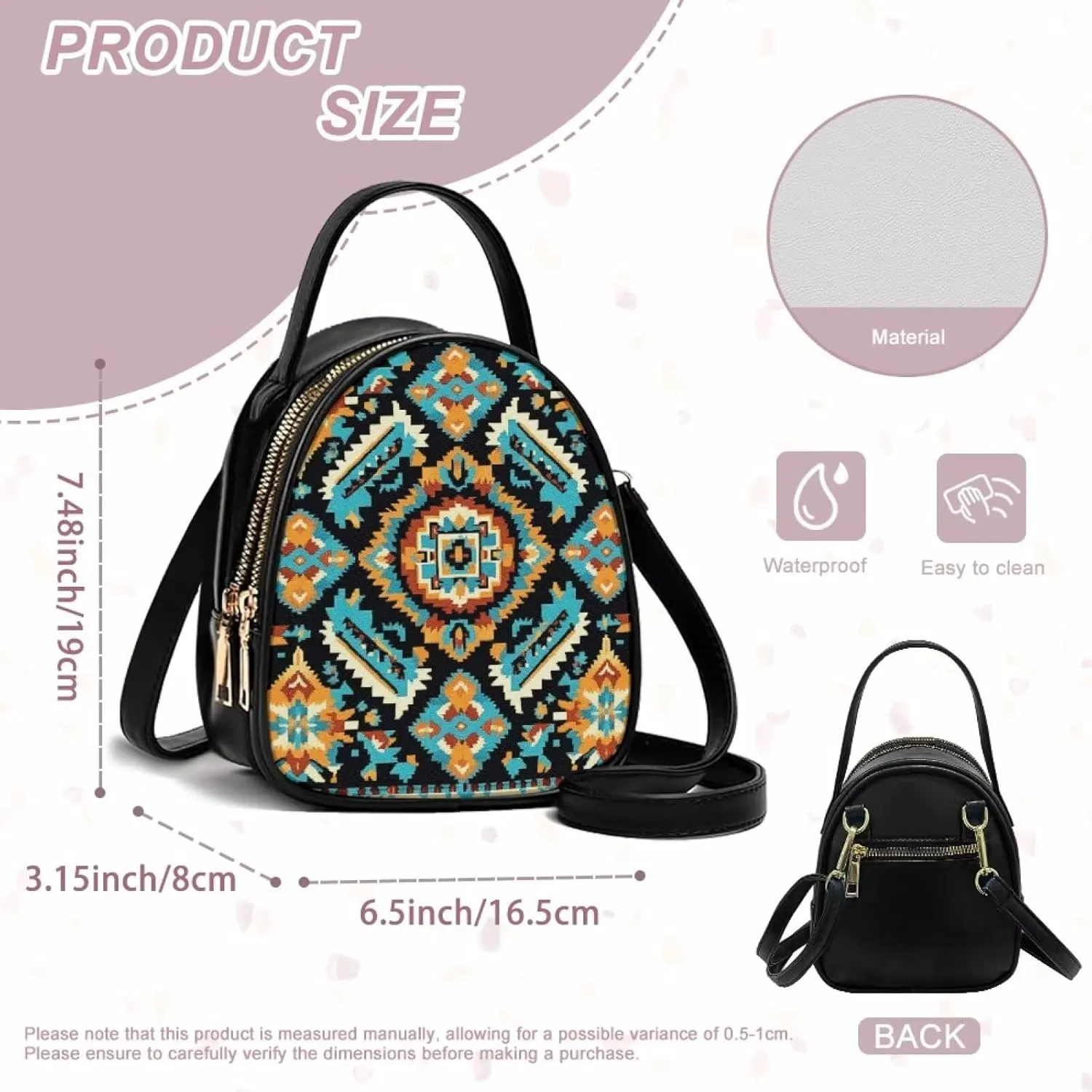 GIFTPUZZ Soft Leather Crossbody Purse for Women Small Cell Phone Bag with Top Handle Adjustable Strap and 3 Pockets