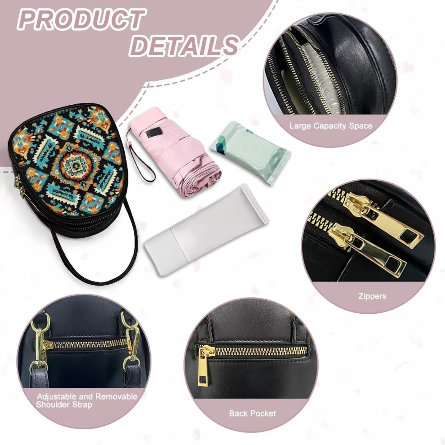 GIFTPUZZ Soft Leather Crossbody Purse for Women Small Cell Phone Bag with Top Handle Adjustable Strap and 3 Pockets