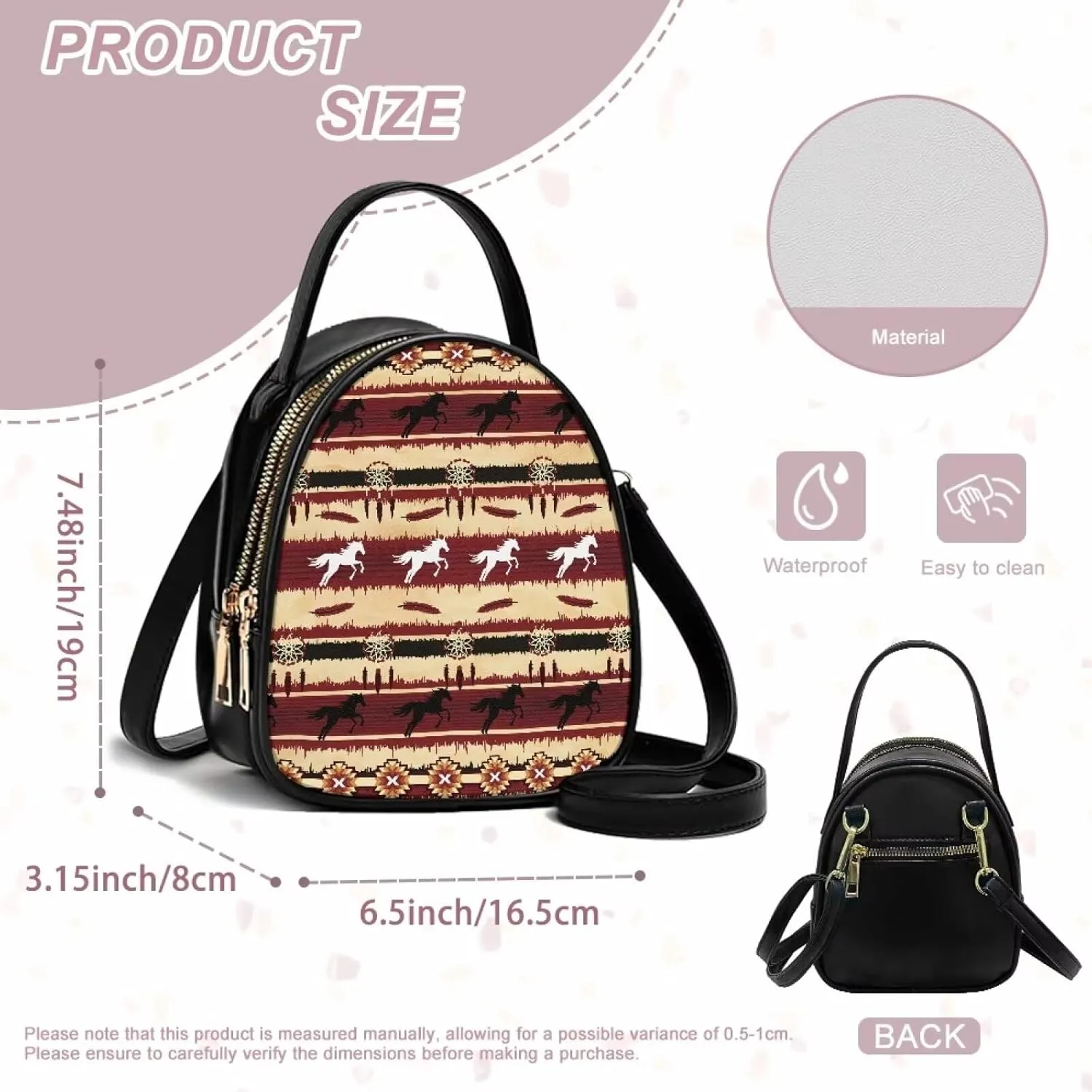 GIFTPUZZ Soft Leather Crossbody Purse for Women Small Cell Phone Bag with Top Handle Adjustable Strap and 3 Pockets