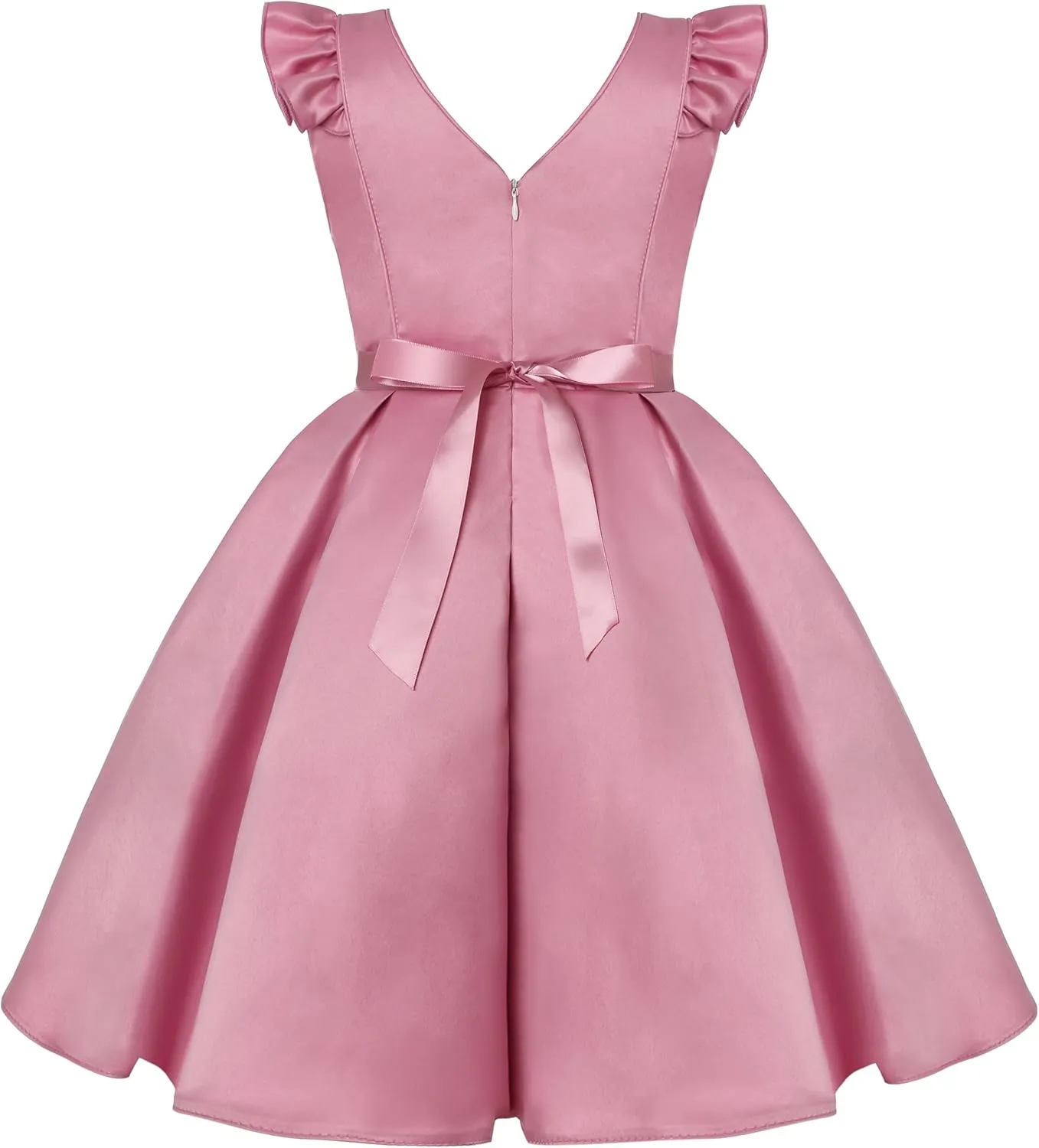Girls Dress Sloping Shoulder Bridesmaid Wedding Princess Children's Bow Birthday Ball Party Show Evening Lavender