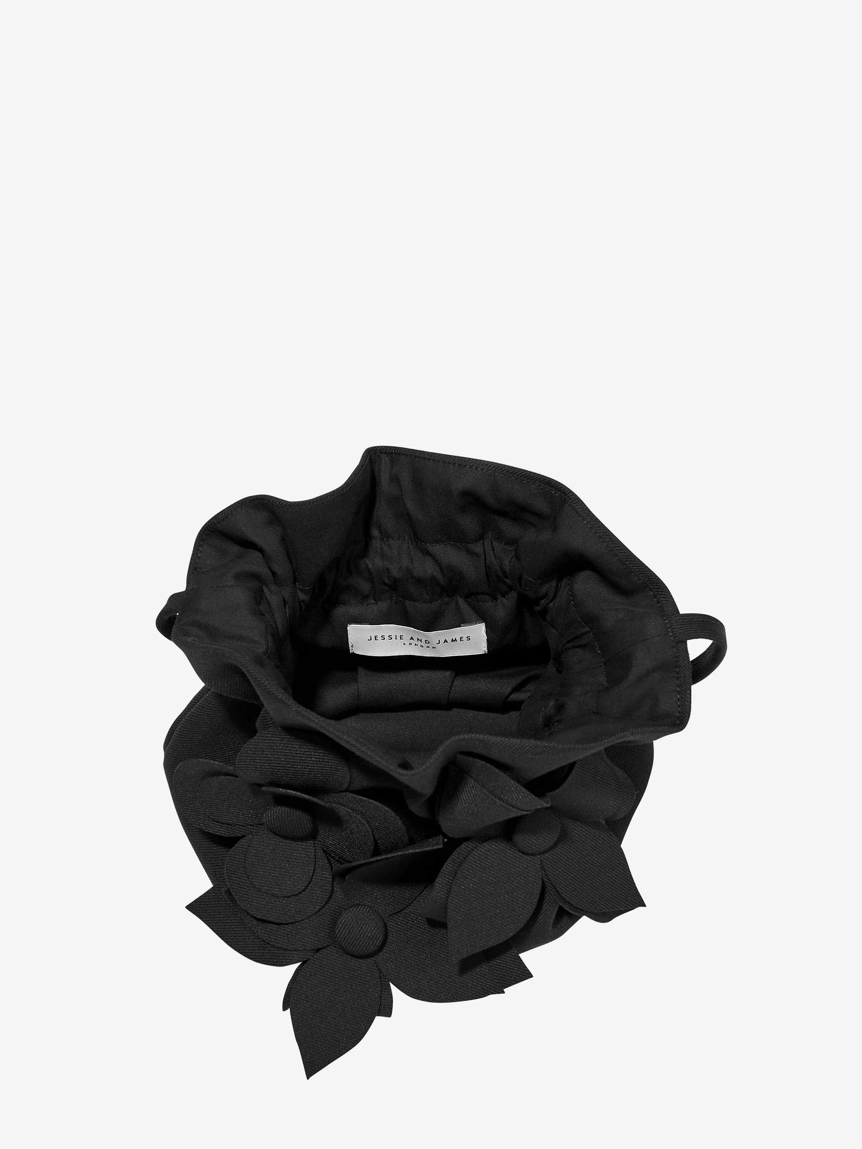 Girls Willow Flower Bag in Black (22.5cm)
