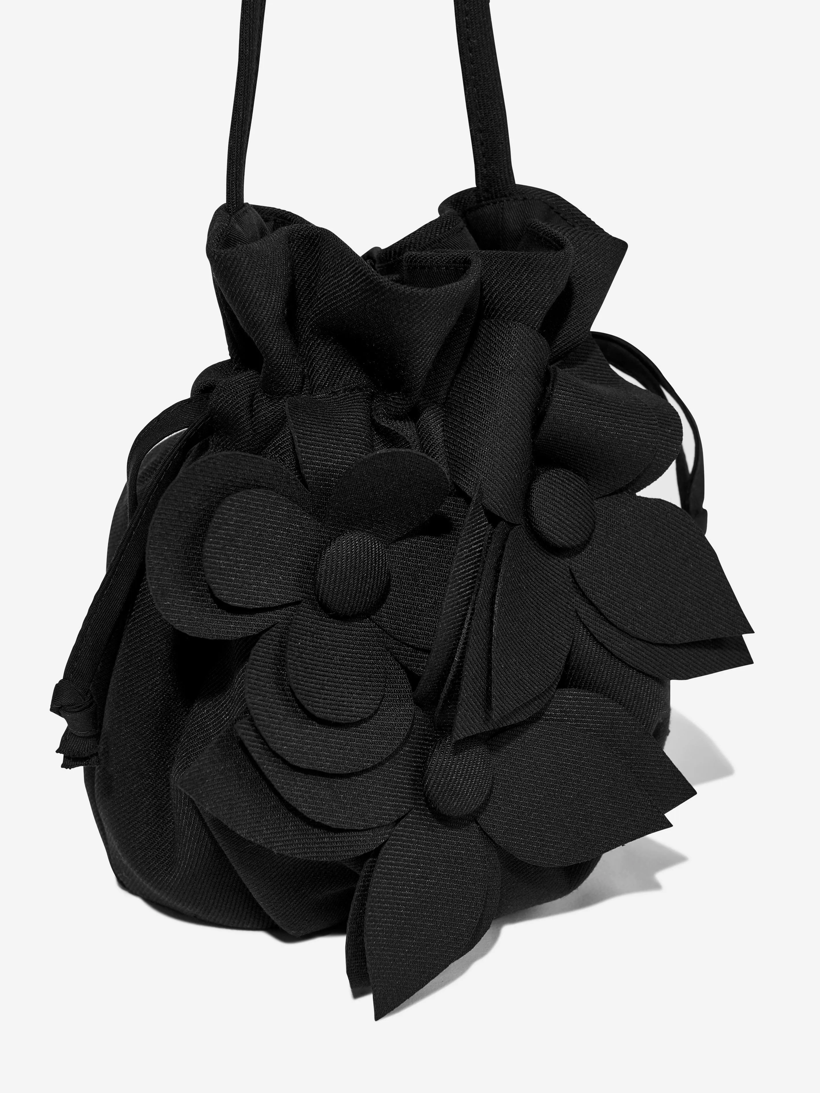 Girls Willow Flower Bag in Black (22.5cm)