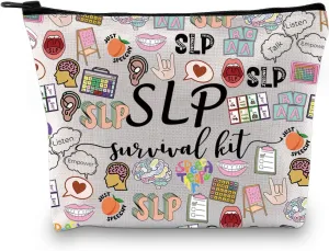 GJTIM SLP Survival Kit Speech Pathology Gift Makeup Zipper Pouch Bag SLP Gift For Speech Language Pathologist (Survival SLP 2 Bag)