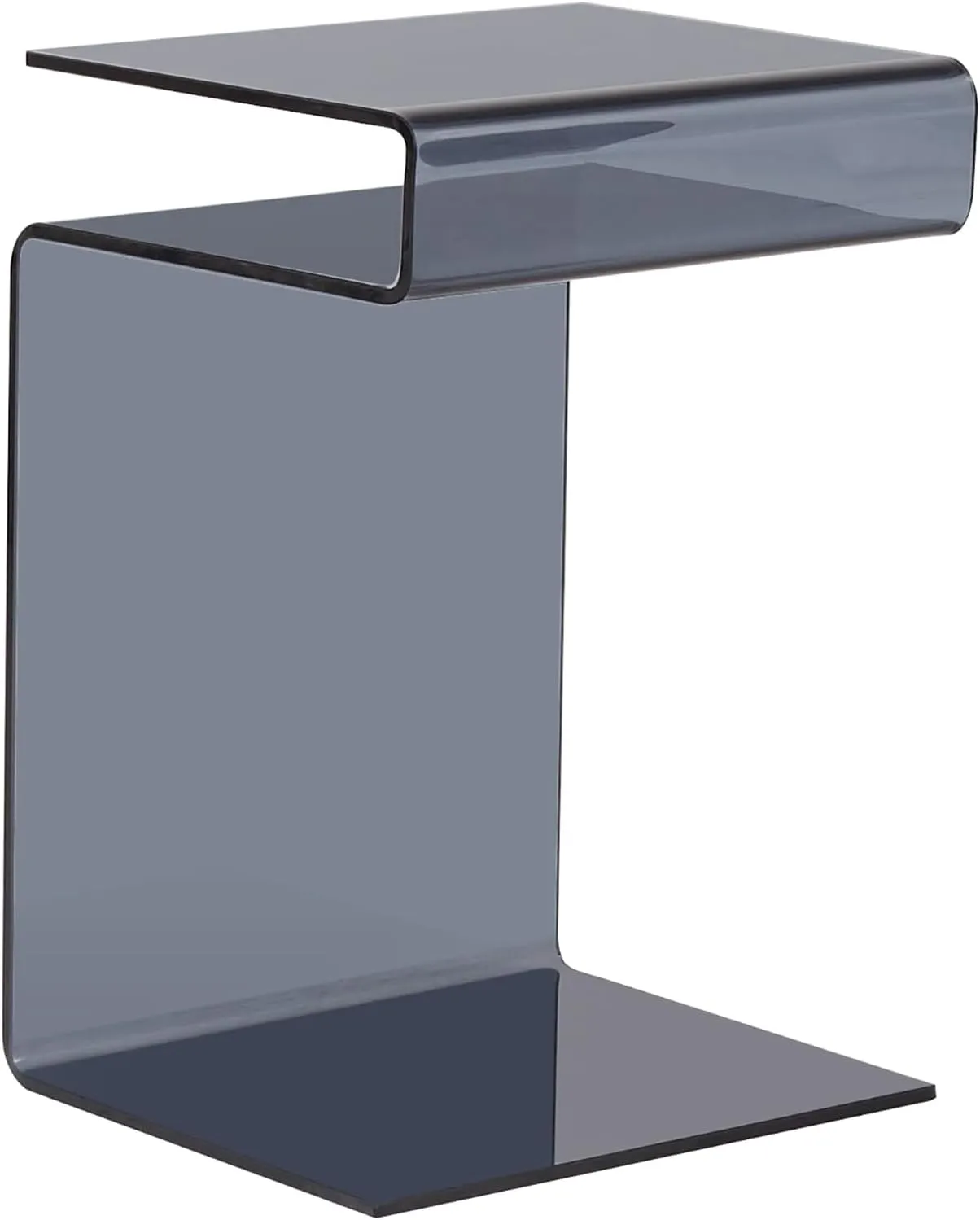 Glass Nightstand,Side Table,S-Shaped End Table for Living Room,Bedside Table for Bedroom (Grey)