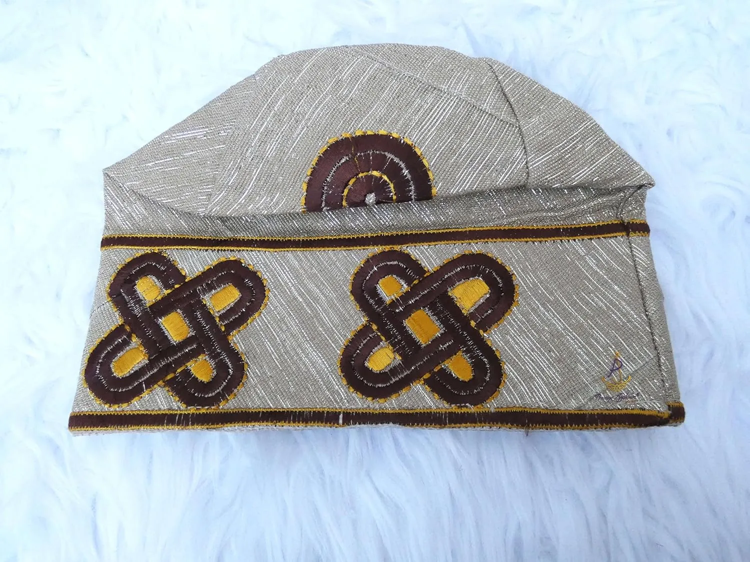 Gold Embroidery ASO Oke Groom Cap African Nigerian Hat Men Groom for Wedding Party Yoruba Hat Men Cap