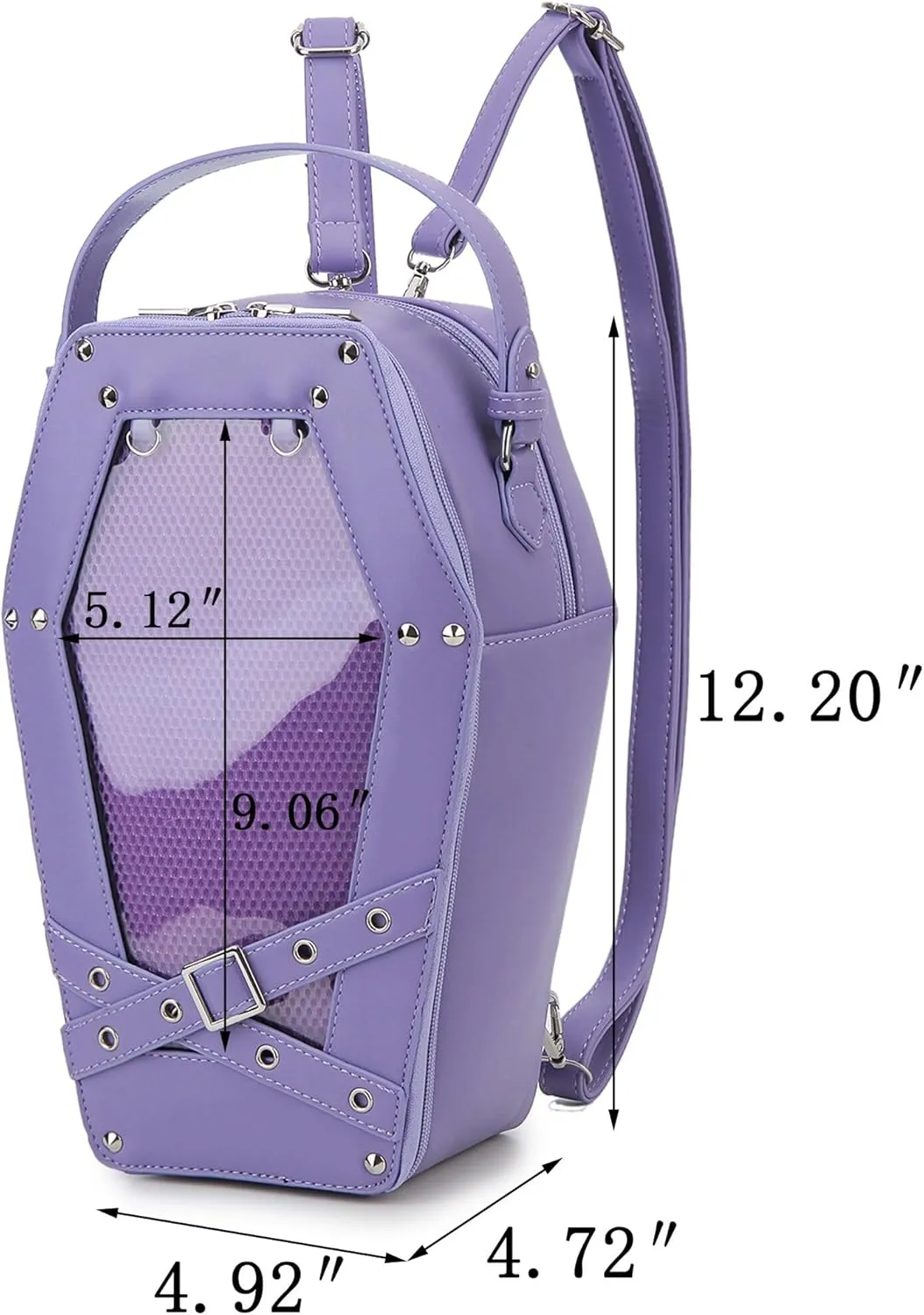 Gothic Coffin Shape Fashion Purses and Handbags for Women Halloween Shoulder Bag Backpack