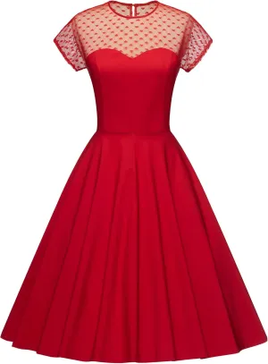 GownTown 1950 Women Dress Midi Shirt Dress Cocktail Dress with Belt