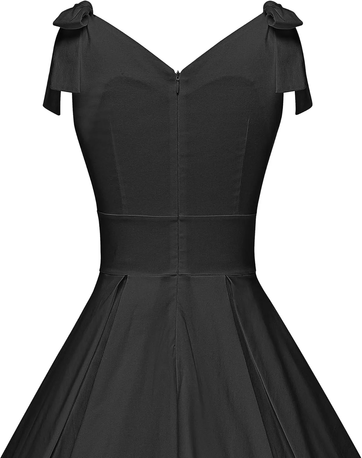 GownTown Women's 1950s V-Neck Adjustable Bowknot Swing Cocktail Dress