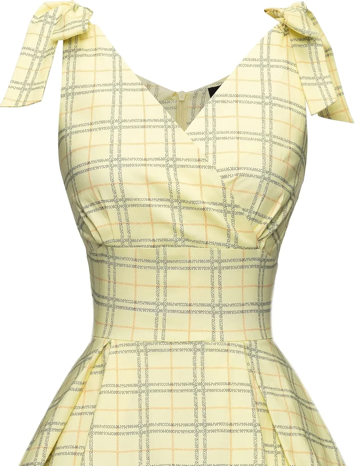 GownTown Women's 1950s V-Neck Adjustable Bowknot Swing Cocktail Dress