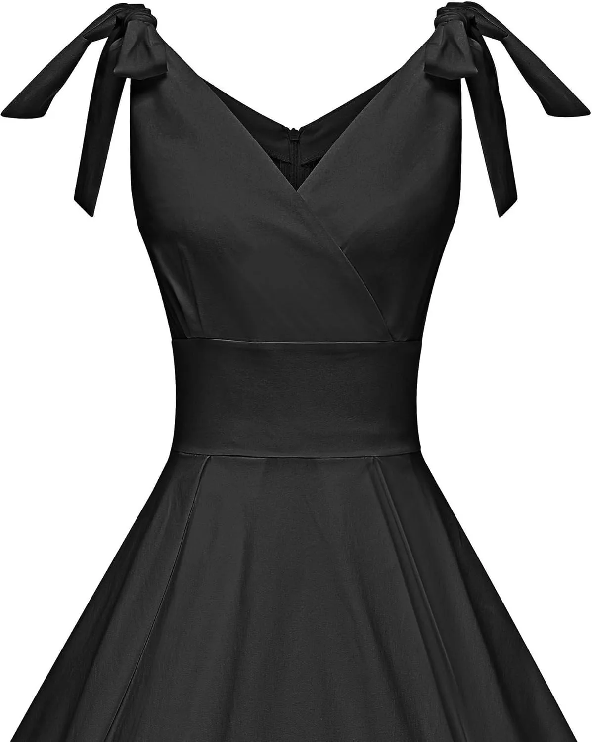 GownTown Women's 1950s V-Neck Adjustable Bowknot Swing Cocktail Dress