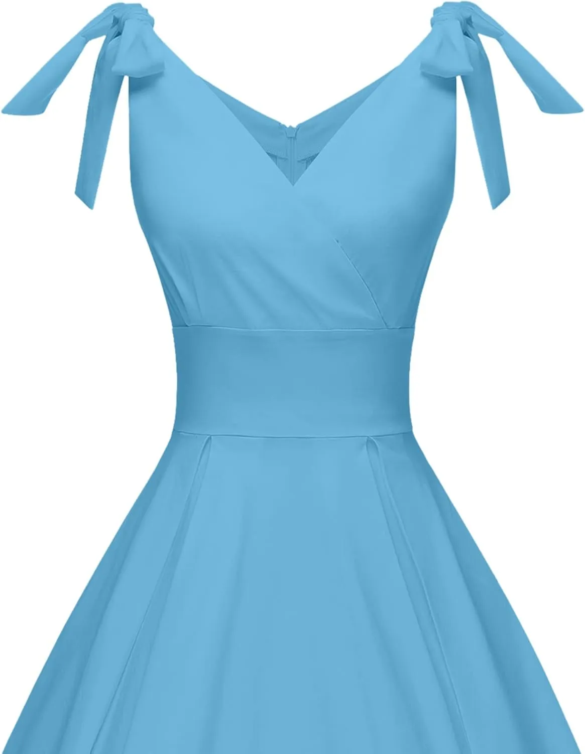 GownTown Women's 1950s V-Neck Adjustable Bowknot Swing Cocktail Dress