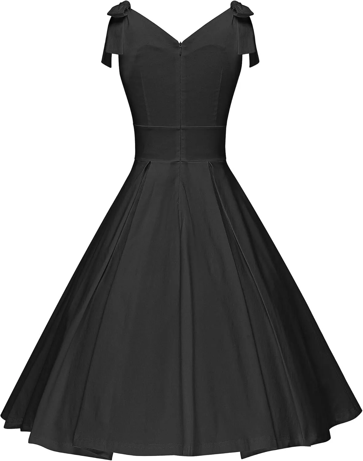 GownTown Women's 1950s V-Neck Adjustable Bowknot Swing Cocktail Dress