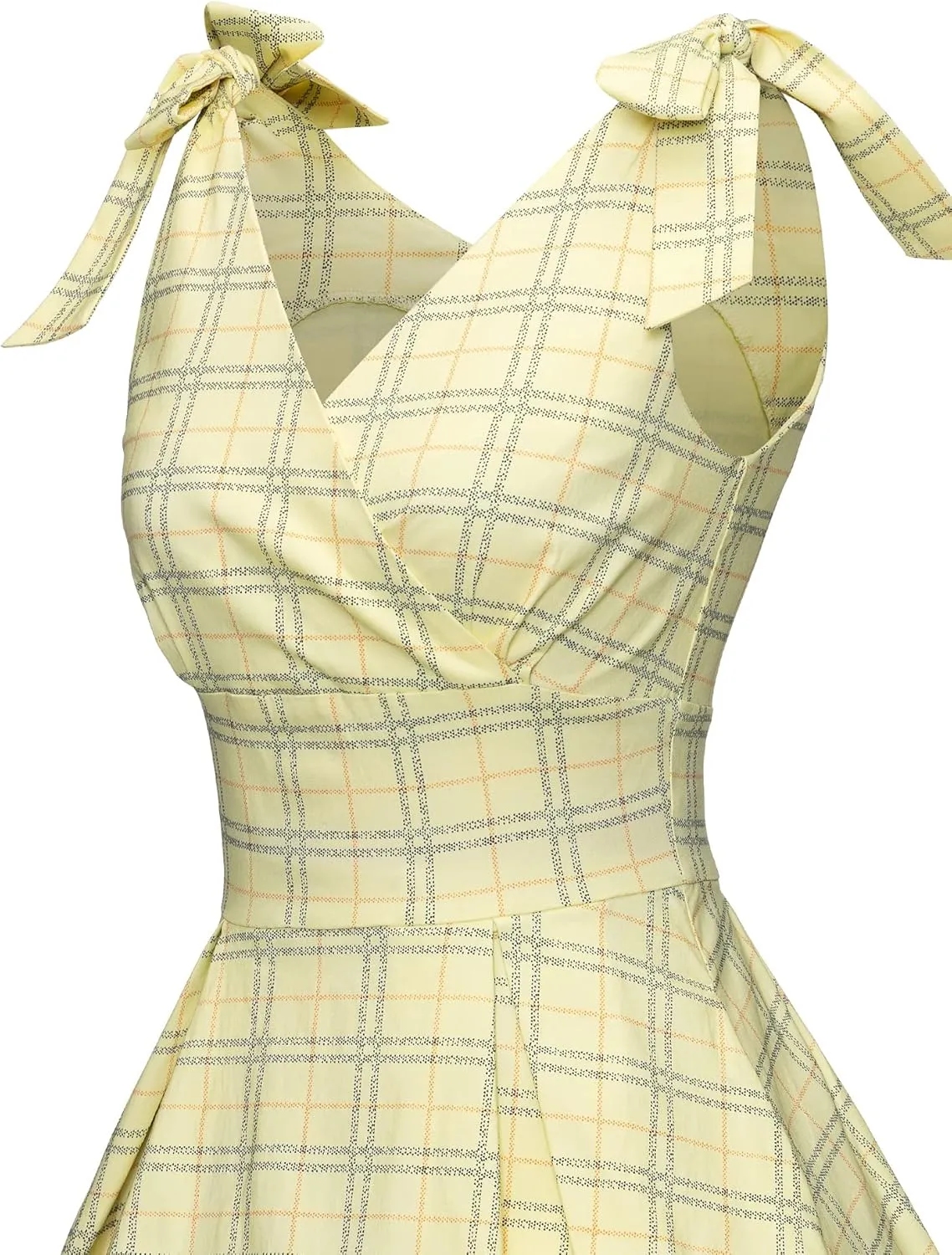 GownTown Women's 1950s V-Neck Adjustable Bowknot Swing Cocktail Dress