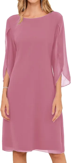 GRACE KARIN Womens Chiffon Dresses Flutter Sleeve Party Wedding Cocktail Dress Size 8-20