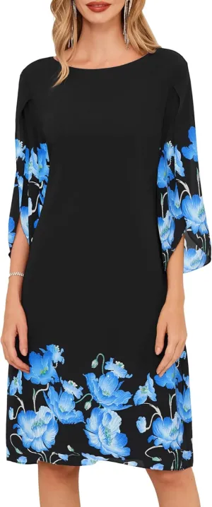 GRACE KARIN Womens Chiffon Dresses Flutter Sleeve Party Wedding Cocktail Dress Size 8-20