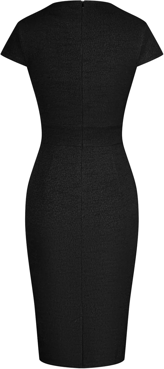 GRACE KARIN Women's Gorgeous Pencil Dress Cap Sleeve Tweed Pencil Dress for Work