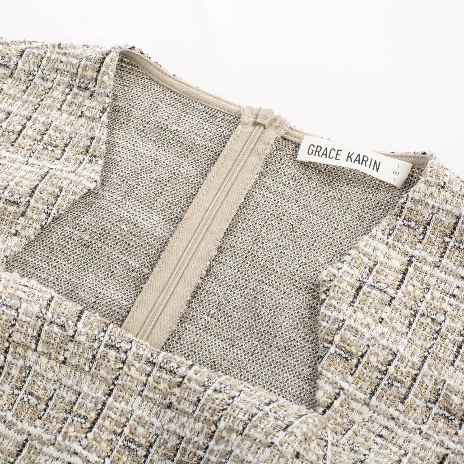 GRACE KARIN Women's Gorgeous Pencil Dress Cap Sleeve Tweed Pencil Dress for Work