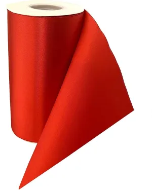 Grand Opening Ceremony Red Ribbon - 6" x 25 Yards, Double Wide, Satin, Valentine's Day, President's Day, Lunar New Year, Store Front, Indoor Display, USA, Memorial Day, Christmas