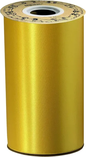 Grand Opening Ceremony Yellow Ribbon - 6" x 25 Yards, Double Wide, Satin, Spring, Summer, Wreath, Décor, Store Front, Indoor Display, Thanksgiving, Christmas, Mardi Gras, Easter