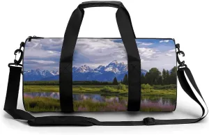 Grand Teton National Park Gym Bag for Men Women Water Resistant Duffle Bag Travel Lightweight Bag for Travel Sports