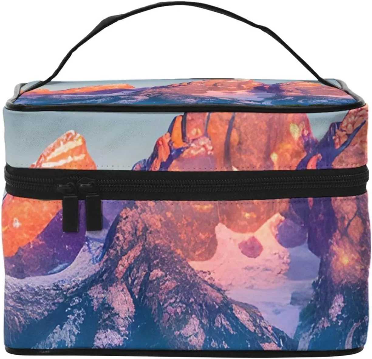grand teton national park Print Portable Travel Makeup Case Versatile Zipper for Makeup Bag Large Capacity Polyeste