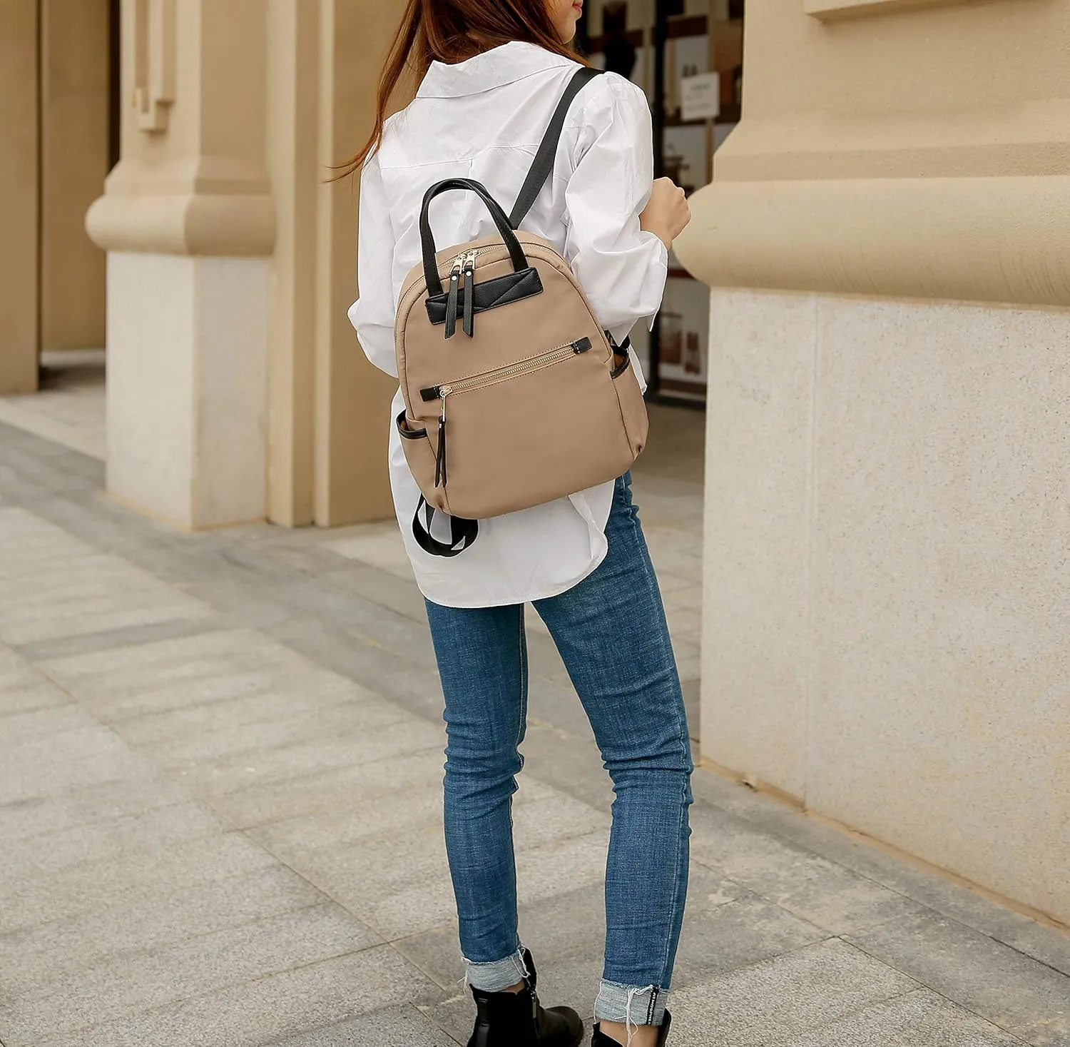 Greer Backpack Waterproof Nylon Travel Purses and Handbags by Mia K.