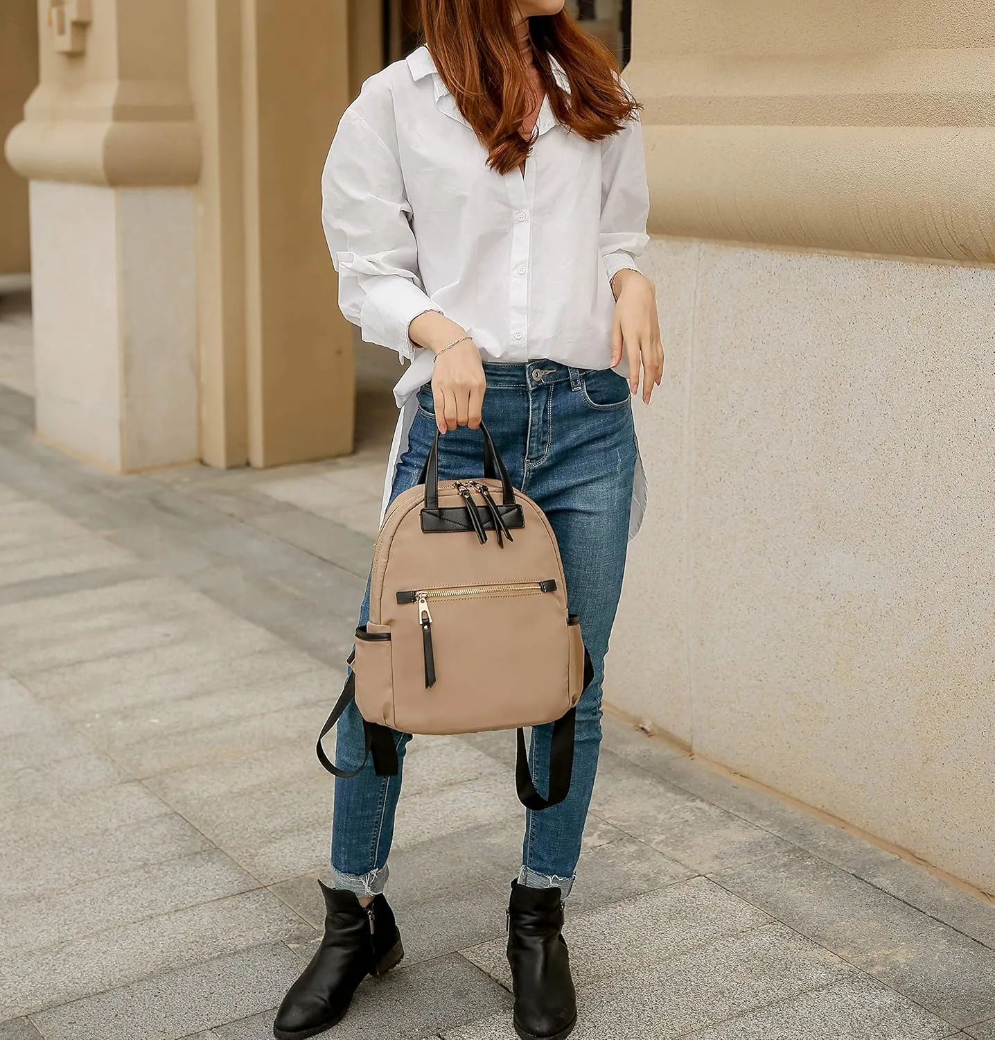 Greer Backpack Waterproof Nylon Travel Purses and Handbags by Mia K.