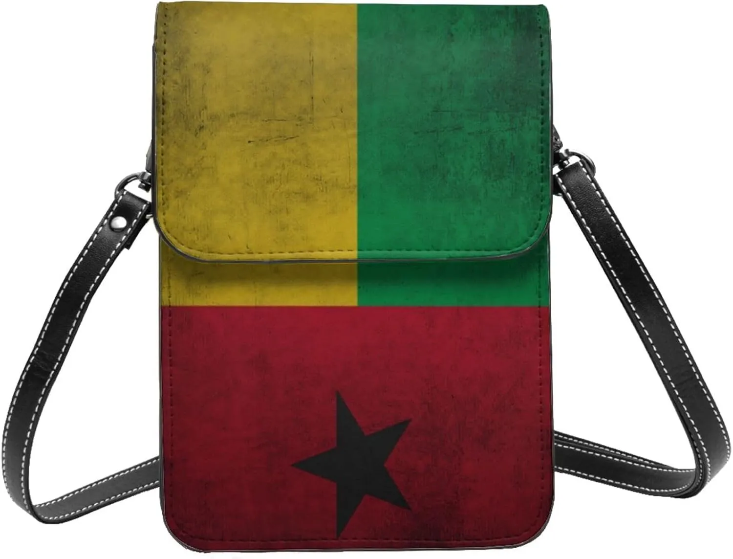 Guinea Bissau vintage Flag Small Crossbody Bag Is A Shoulder Bag Designed For Women And Girls Cell Phone Crossbody Wallet Purses With Card Slots Adjustable Strap