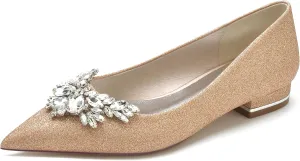 Hanfike Girls Women Wedding Flats Slip-on Lace Comfortable Evening Prom Shoes with Bows JY259