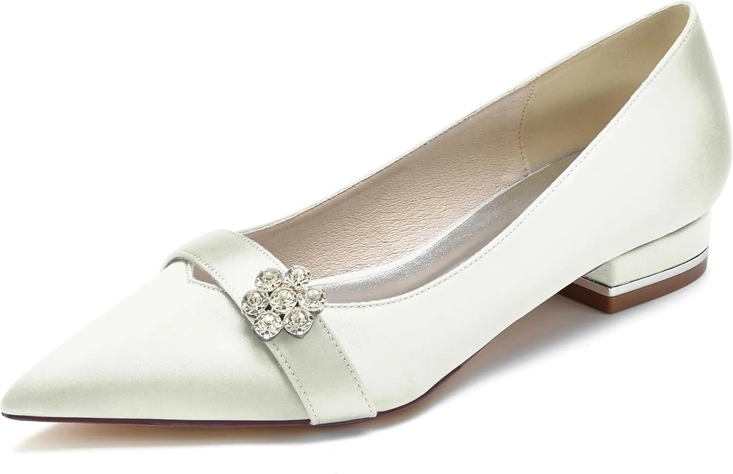 Hanfike Girls Womens Formal Flats for Wedding Slip-on Bows Pointed Toe Evening Shoes JY223