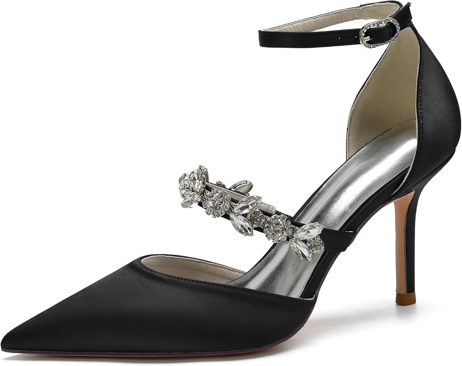 Hanfike Womens Shoes for Wedding Dress Ankle Strap Low Heel Bridal Formal Party Pumps JY034