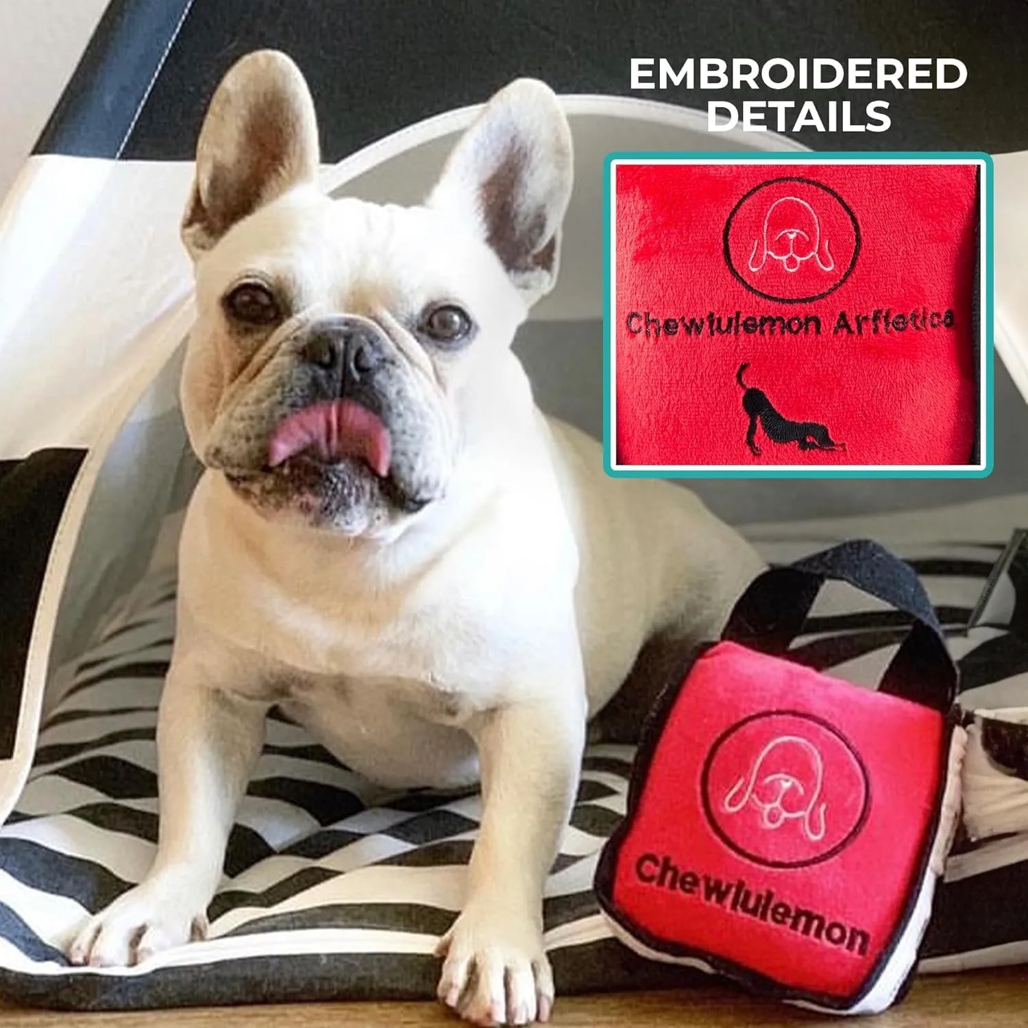 Haute Diggity Dog Chewlulemon Tote, Plush Designer Dog Toys with Interactive Squeaker, Stimulating Pet Enrichment, Machine-Washable & Safe Materials for All Breeds, One Size
