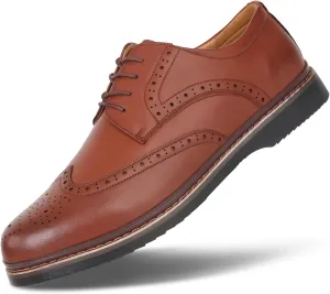 Hawkwell Men's Plus Size Wingtip Brogue Oxfords Dress Shoes US Size 14 15 16 17 18