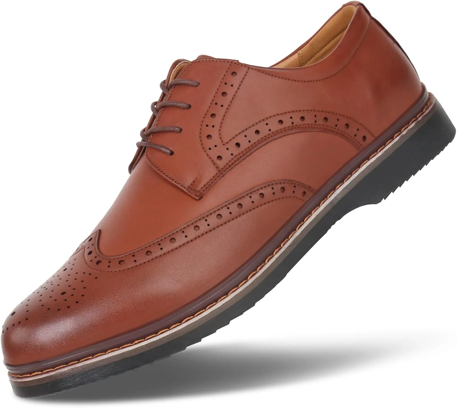 Hawkwell Men's Plus Size Wingtip Brogue Oxfords Dress Shoes US Size 14 15 16 17 18