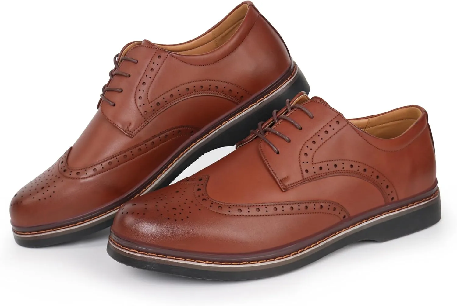 Hawkwell Men's Plus Size Wingtip Brogue Oxfords Dress Shoes US Size 14 15 16 17 18