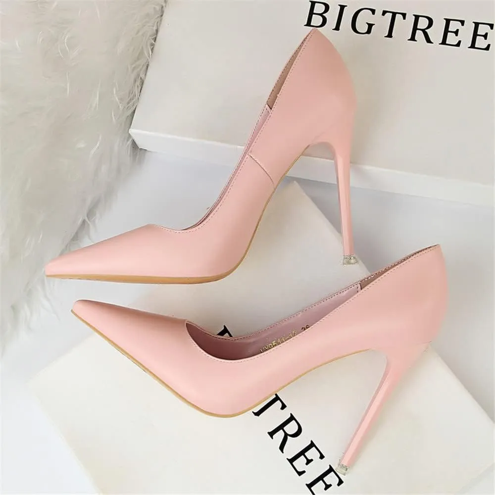 Hee grand Classic Pointed Toe Heels for Women Fashion Suede Stiletto Wedding Party Dress Shoes Office Pumps Lady High Heels