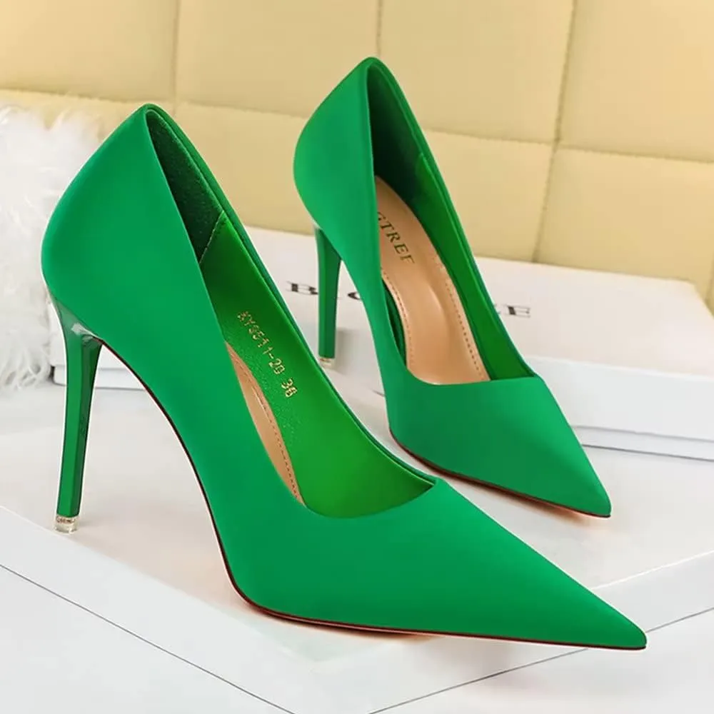 Hee grand Classic Pointed Toe Heels for Women Fashion Suede Stiletto Wedding Party Dress Shoes Office Pumps Lady High Heels