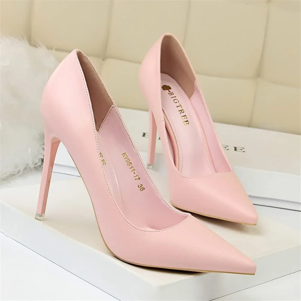 Hee grand Classic Pointed Toe Heels for Women Fashion Suede Stiletto Wedding Party Dress Shoes Office Pumps Lady High Heels