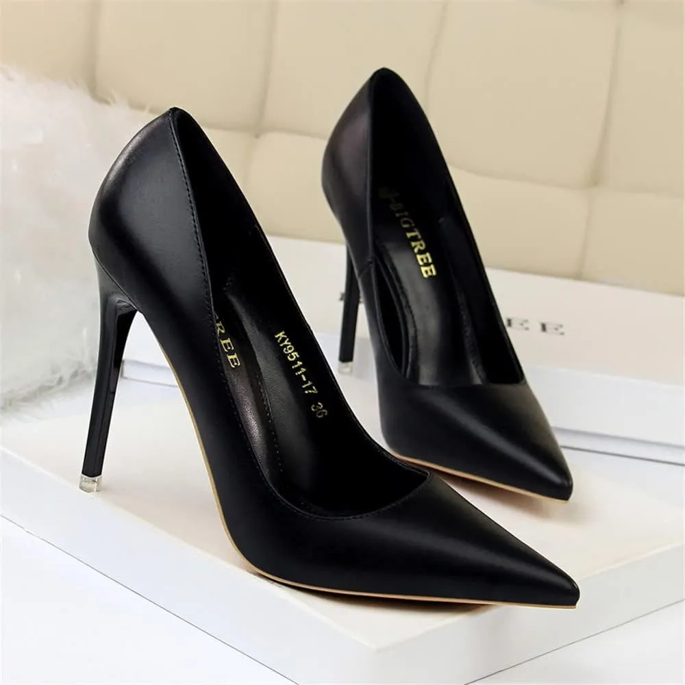 Hee grand Classic Pointed Toe Heels for Women Fashion Suede Stiletto Wedding Party Dress Shoes Office Pumps Lady High Heels