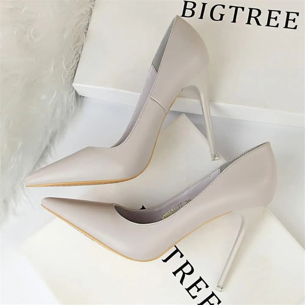Hee grand Classic Pointed Toe Heels for Women Fashion Suede Stiletto Wedding Party Dress Shoes Office Pumps Lady High Heels