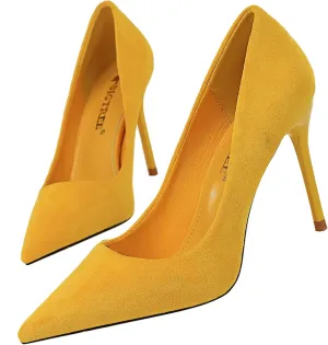 Hee grand Classic Pointed Toe Heels for Women Fashion Suede Stiletto Wedding Party Dress Shoes Office Pumps Lady High Heels