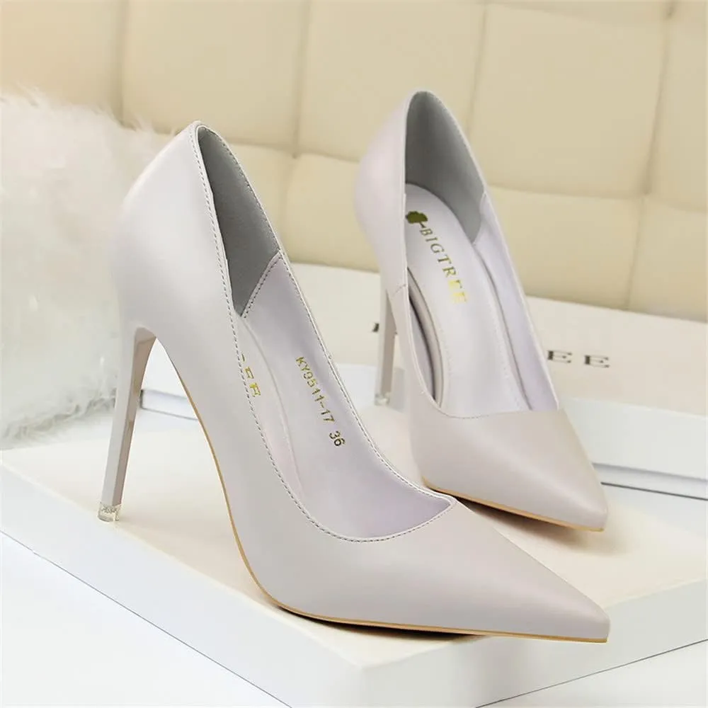 Hee grand Classic Pointed Toe Heels for Women Fashion Suede Stiletto Wedding Party Dress Shoes Office Pumps Lady High Heels